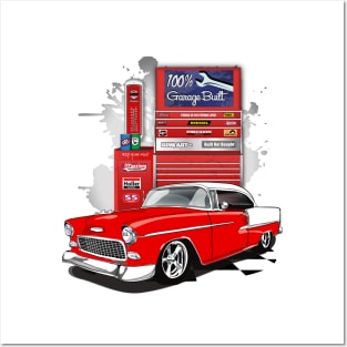 1955 Gypsy Red Chevy Bel Air Garage Built Posters and Art